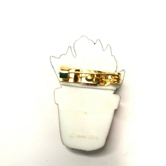 Duck Pink Mauve Tulips in a Brown Pot Pin - Picture 5 of 6